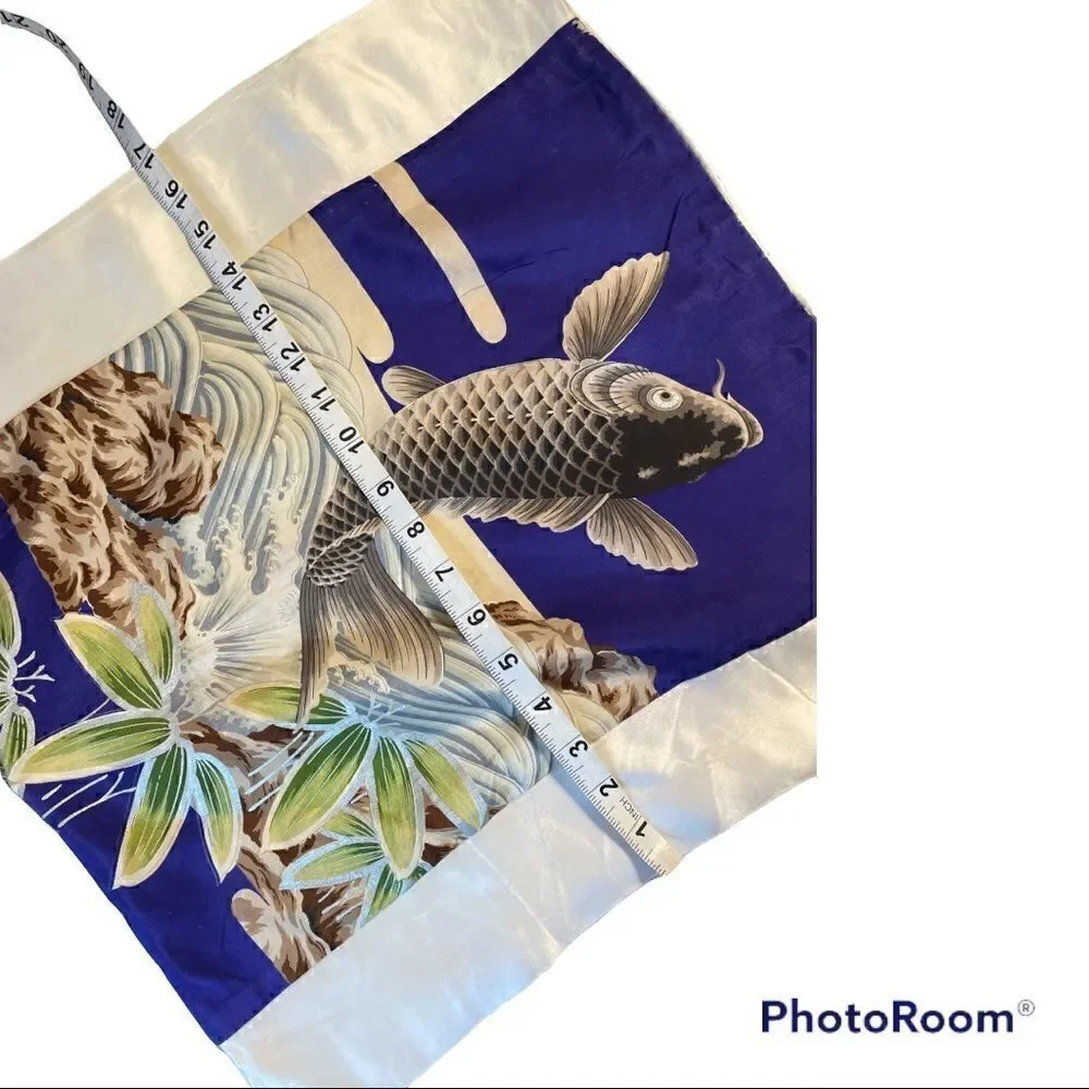 Asian  Fish Design Silk Cushion cover
